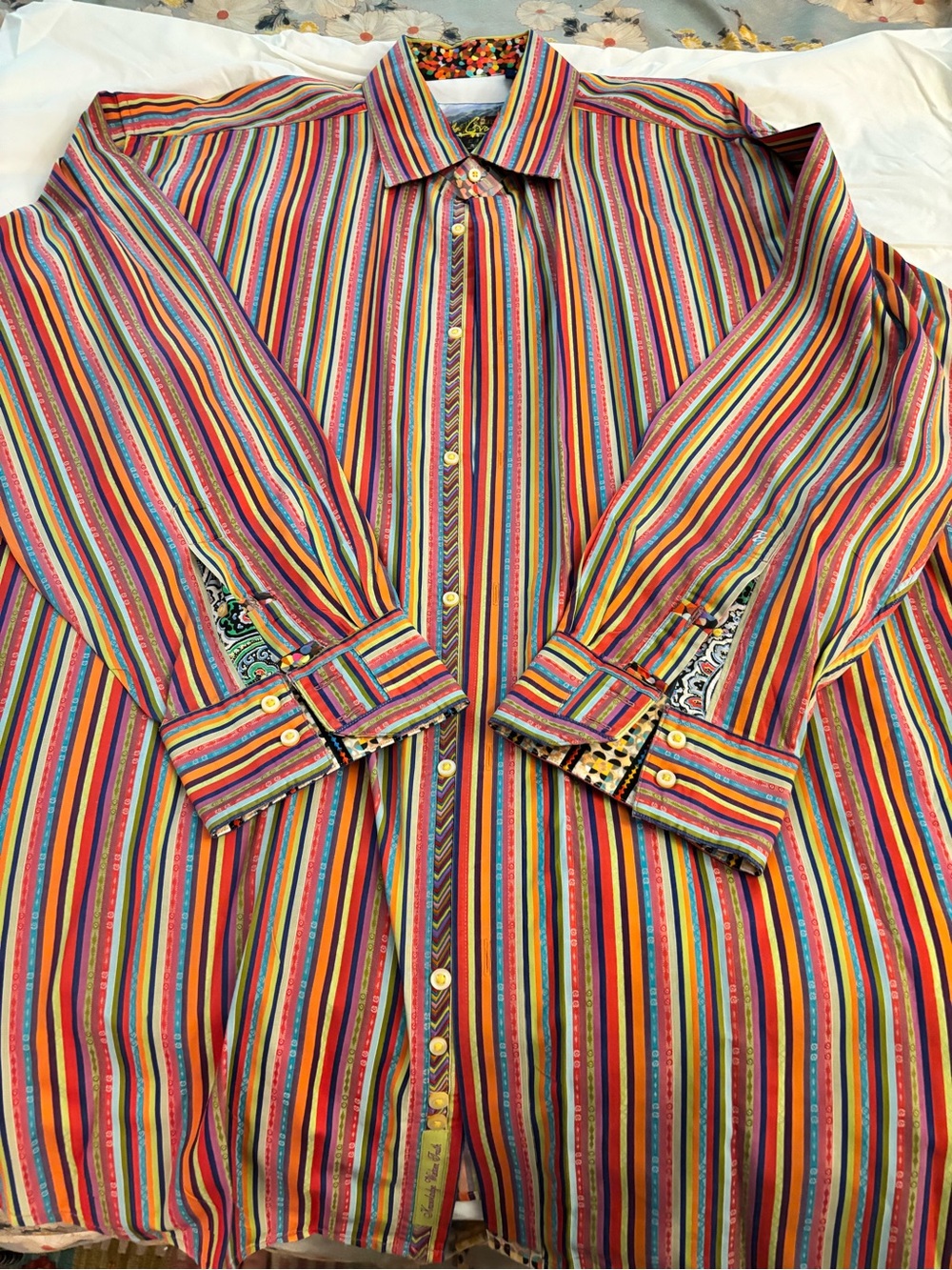 Robert Graham Multicolor Stripe Men's Dress Shirt 3xlb